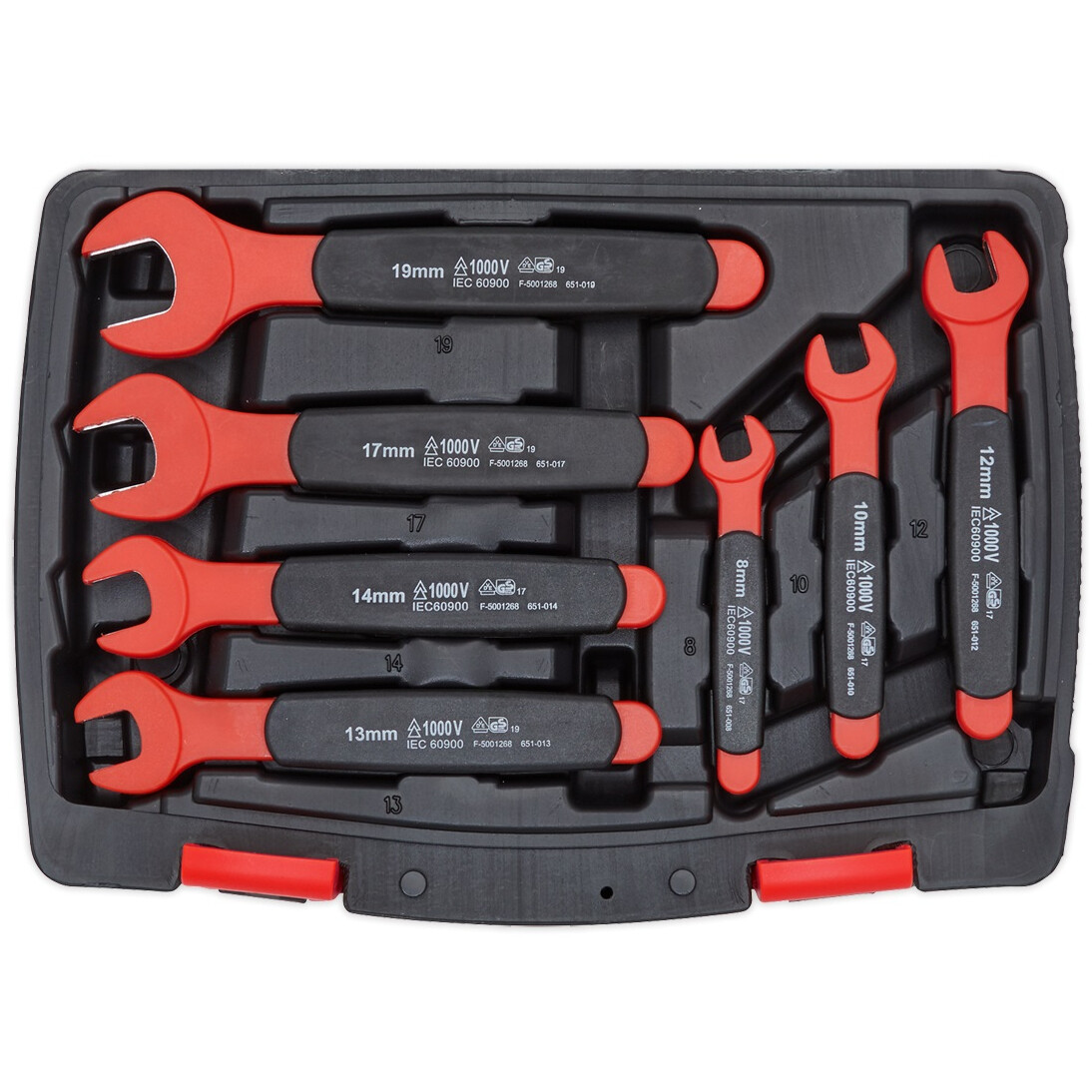 Sealey AK63171 Insulated Open End Spanner Set 7 Piece VDE Approved from