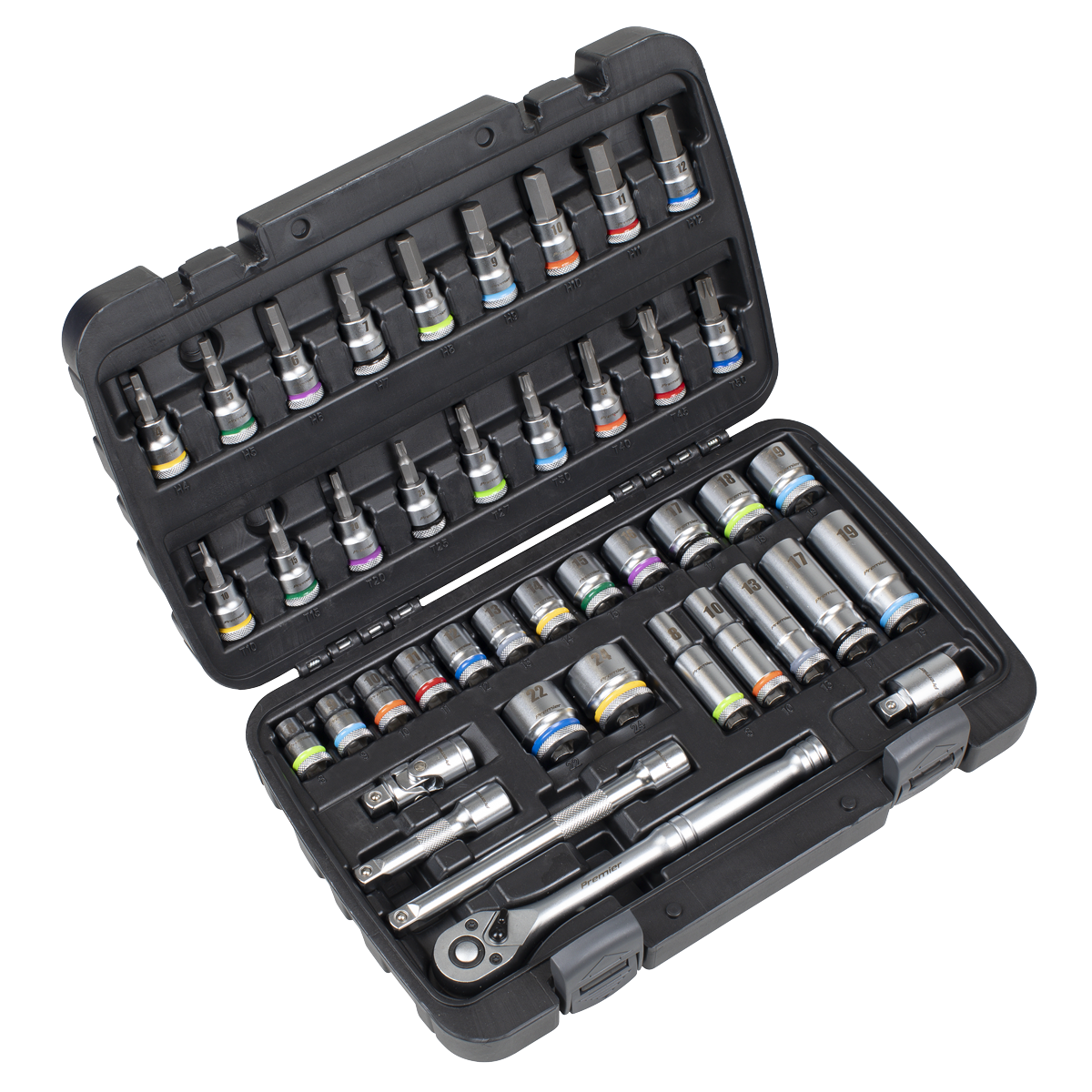 Sealey AK7915 Socket & Socket Bit Set 3/8"Sq Drive 42pc