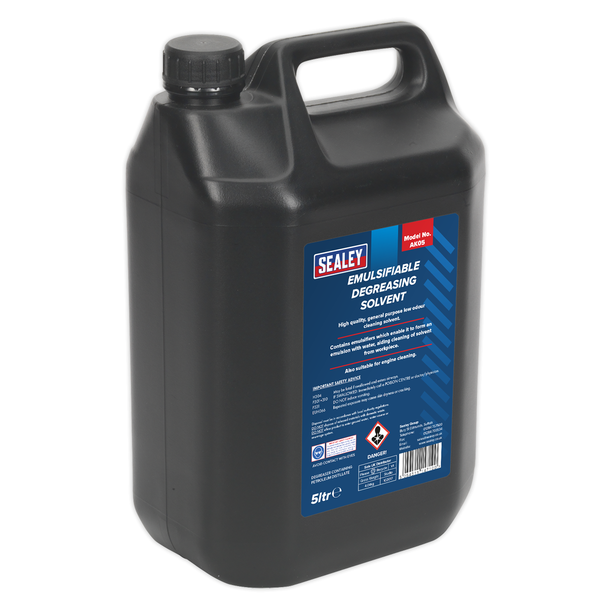 Sealey AK05 Degreasing Solvent Emulsifiable 5L