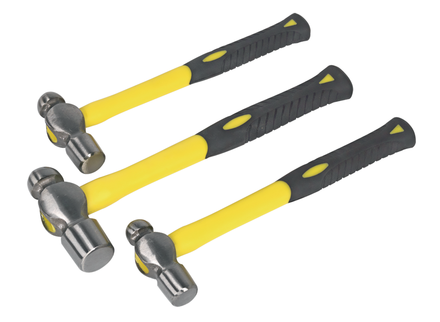Sealey AK2031 Ball Pein Hammer Set 3pc Fibreglass Shaft
