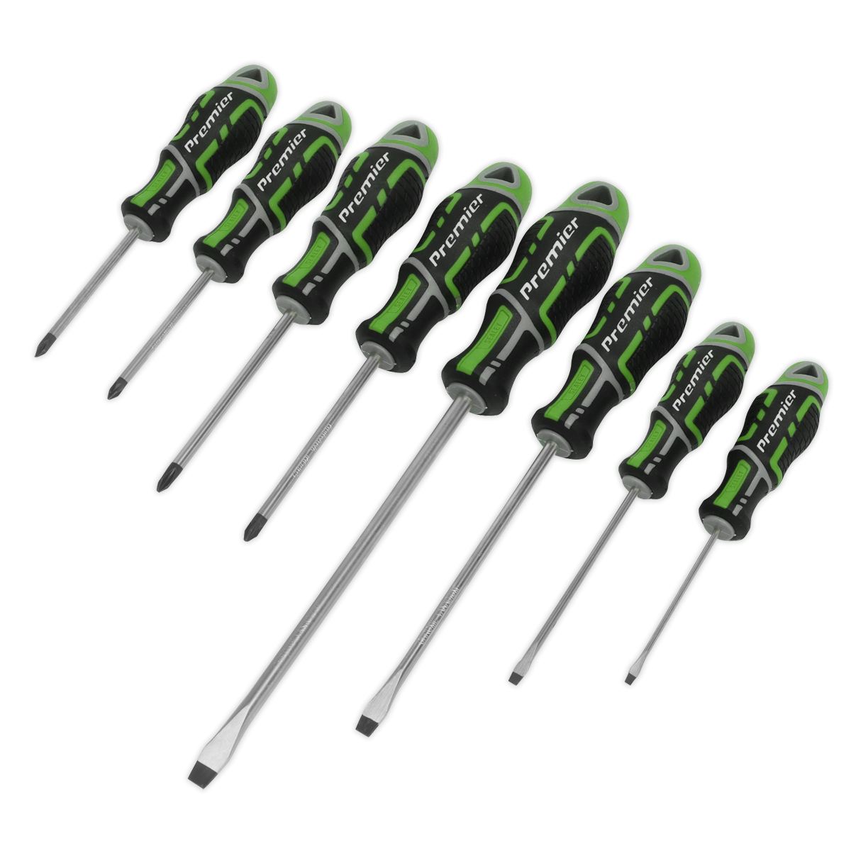 Sealey AK4322HV Screwdriver Set 8pc GripMAX - Hi-Vis Green