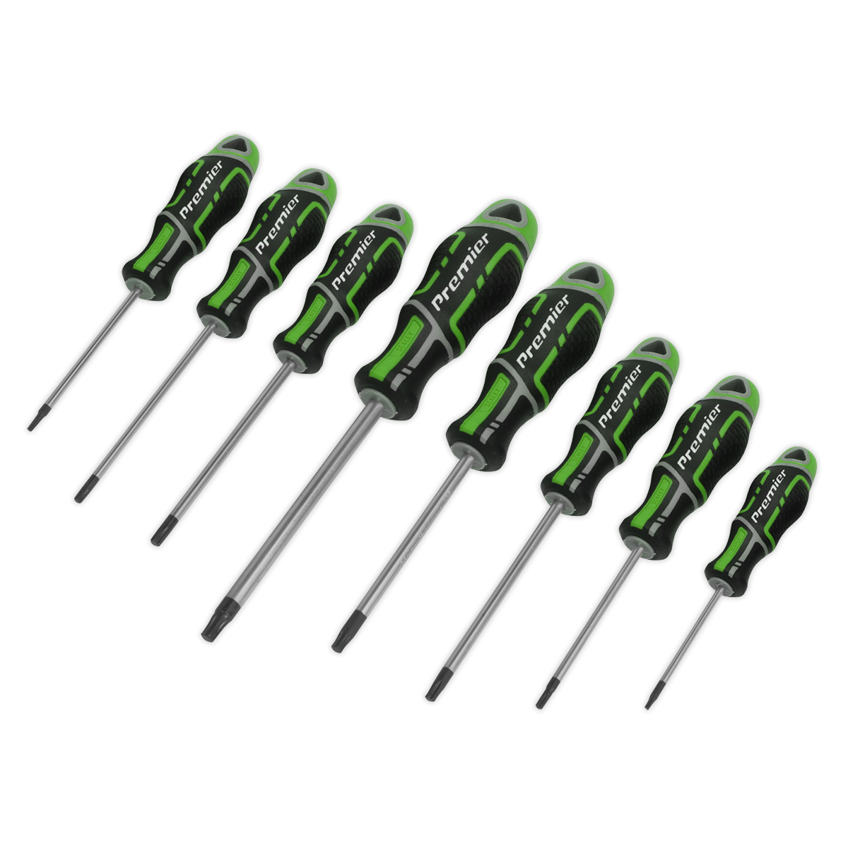 Sealey AK4323HV Screwdriver Set 8pc Security TRX-Star* GripMAX - Hi-Vis Green