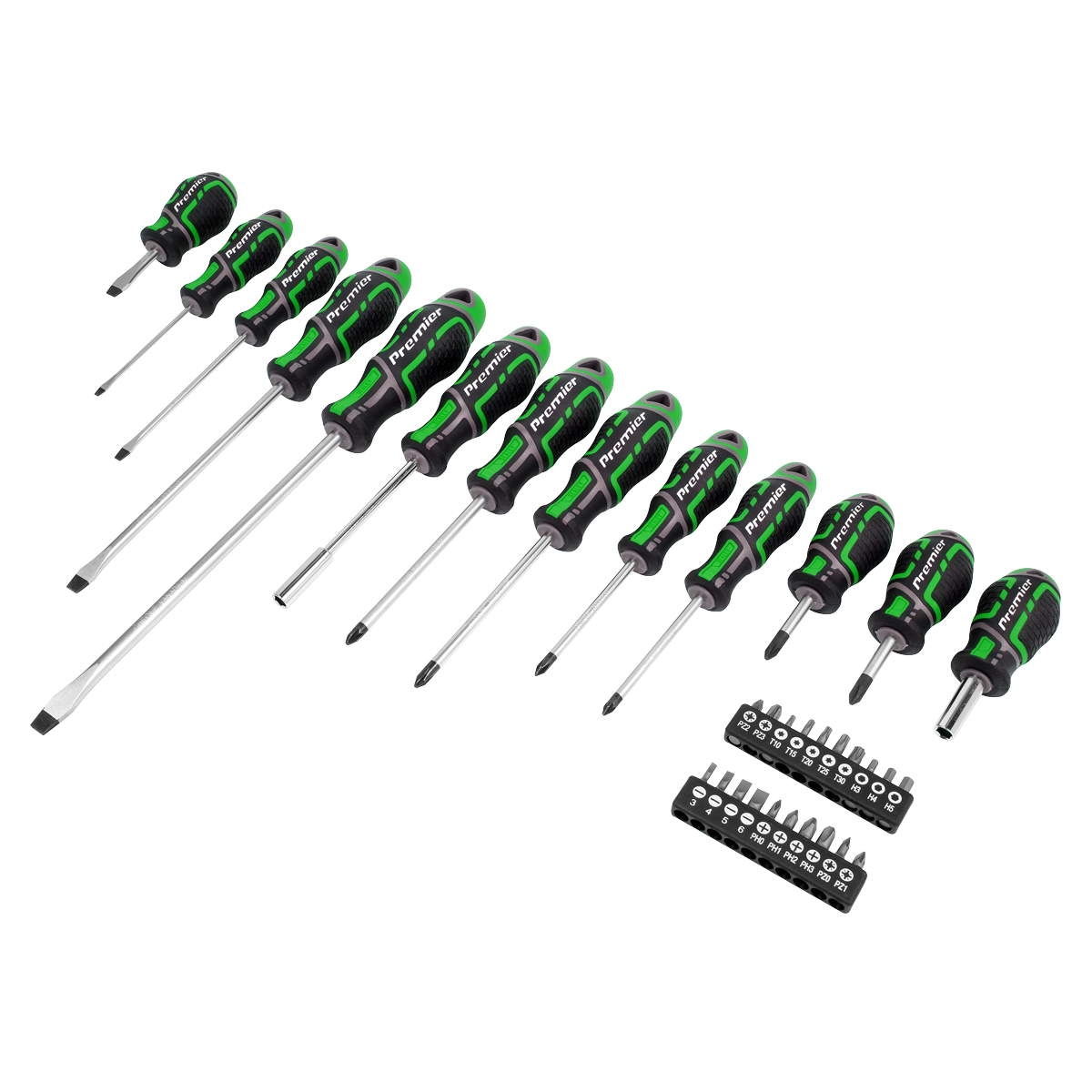 Sealey AK4370HV Screwdriver & Bit Set 33pc GripMAX - Hi-Vis