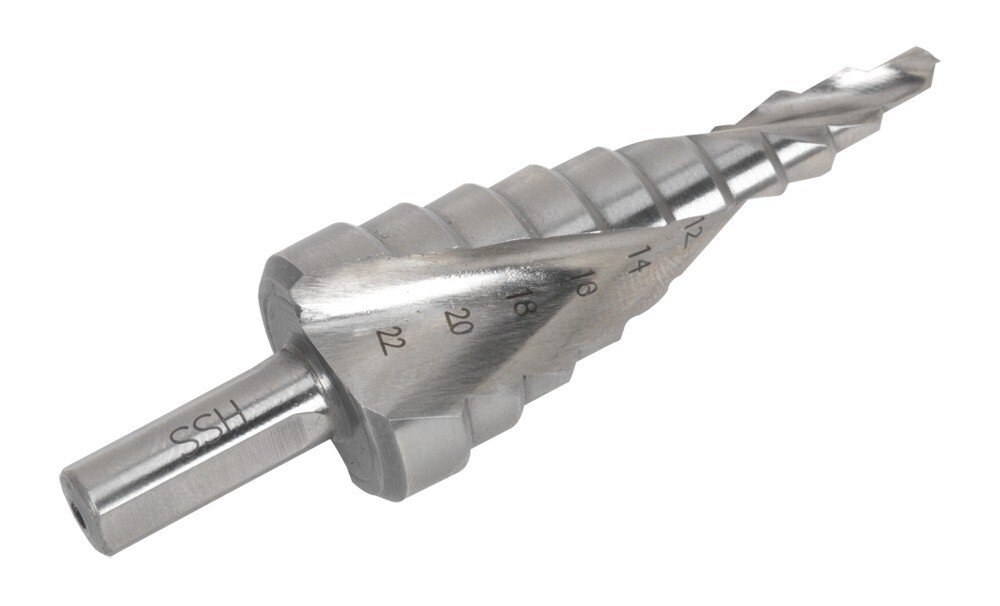 Sealey AK4747 HSS 4341 Step Drill Bit 4-22mm Spiral Flute