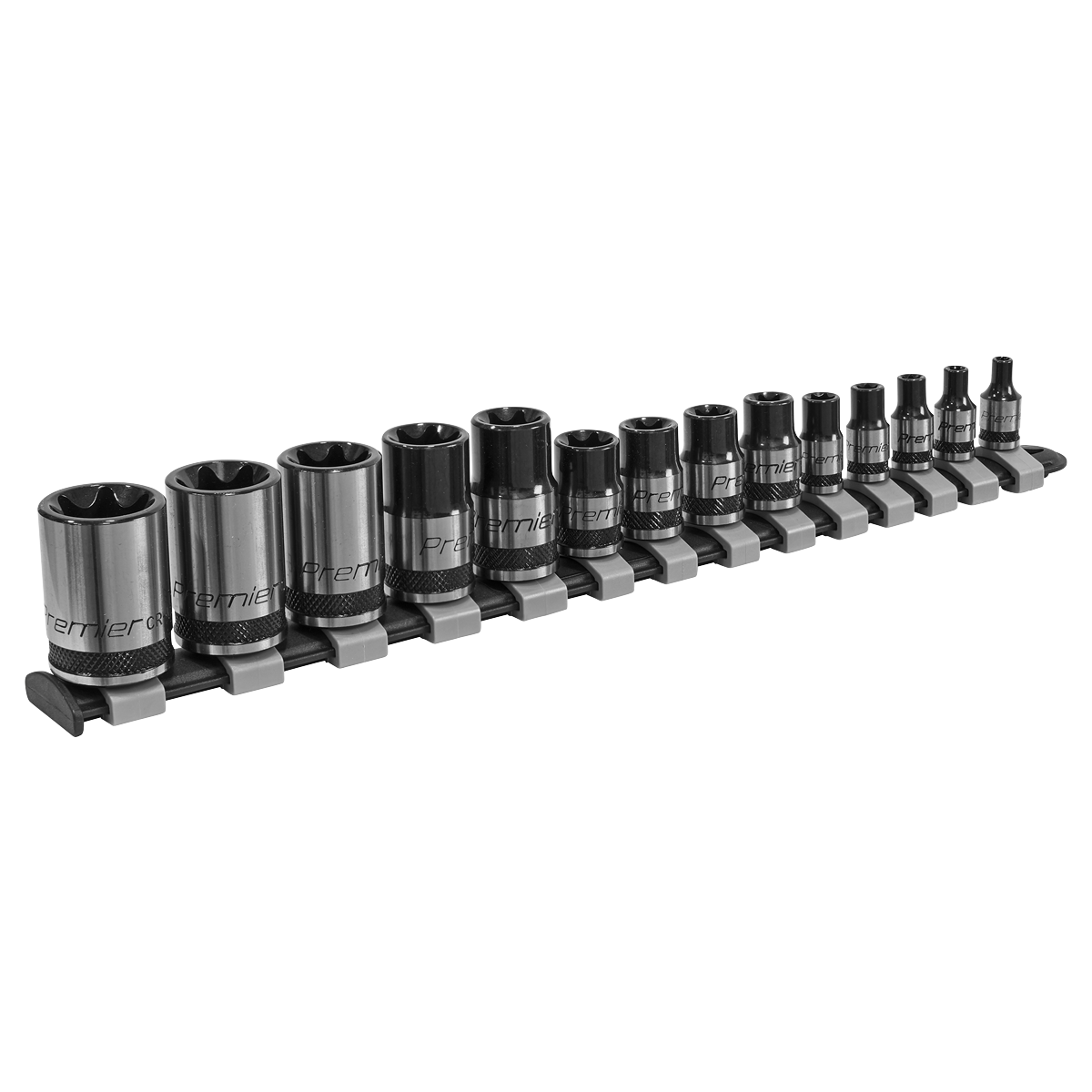 Sealey AK618B TRX-Star* Socket Set 14pc 1/4", 3/8" & 1/2"Sq Drive E4-E24 Black Series