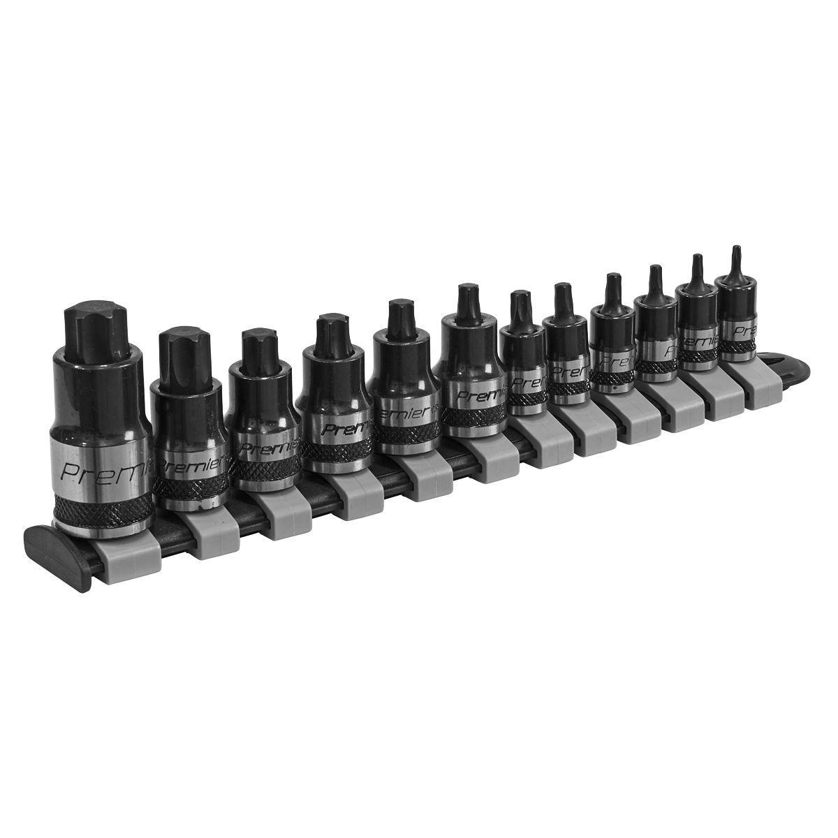 Sealey AK6228B TRX-Star* Socket Bit Set 12pc Stubby 1/4", 3/8" & 1/2"Sq Drive Black Series
