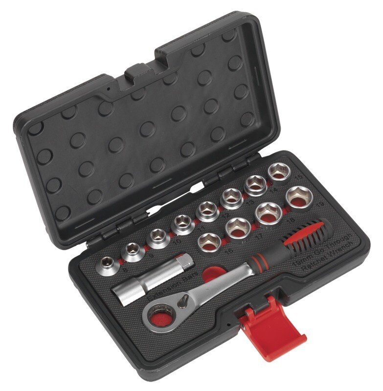 Sealey AK6926 Socket Set 14pc Go-Through Low Profile WallDrive Metric