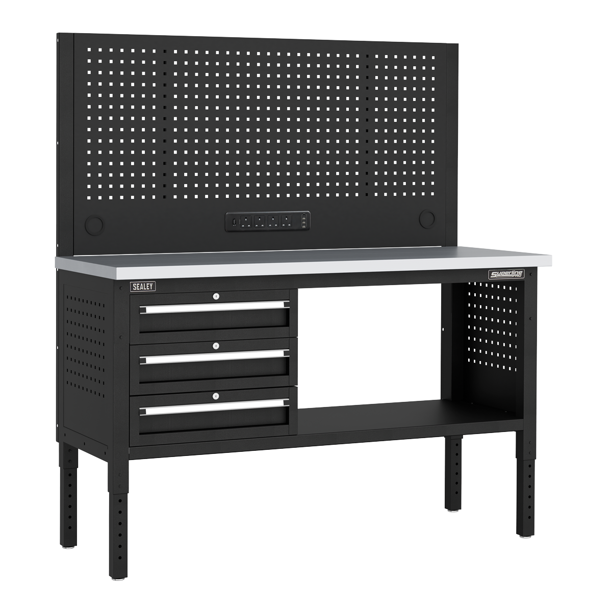Sealey APMWB60COMBO1SS Superline PRO Modular Workbench with 3 Drawers ...