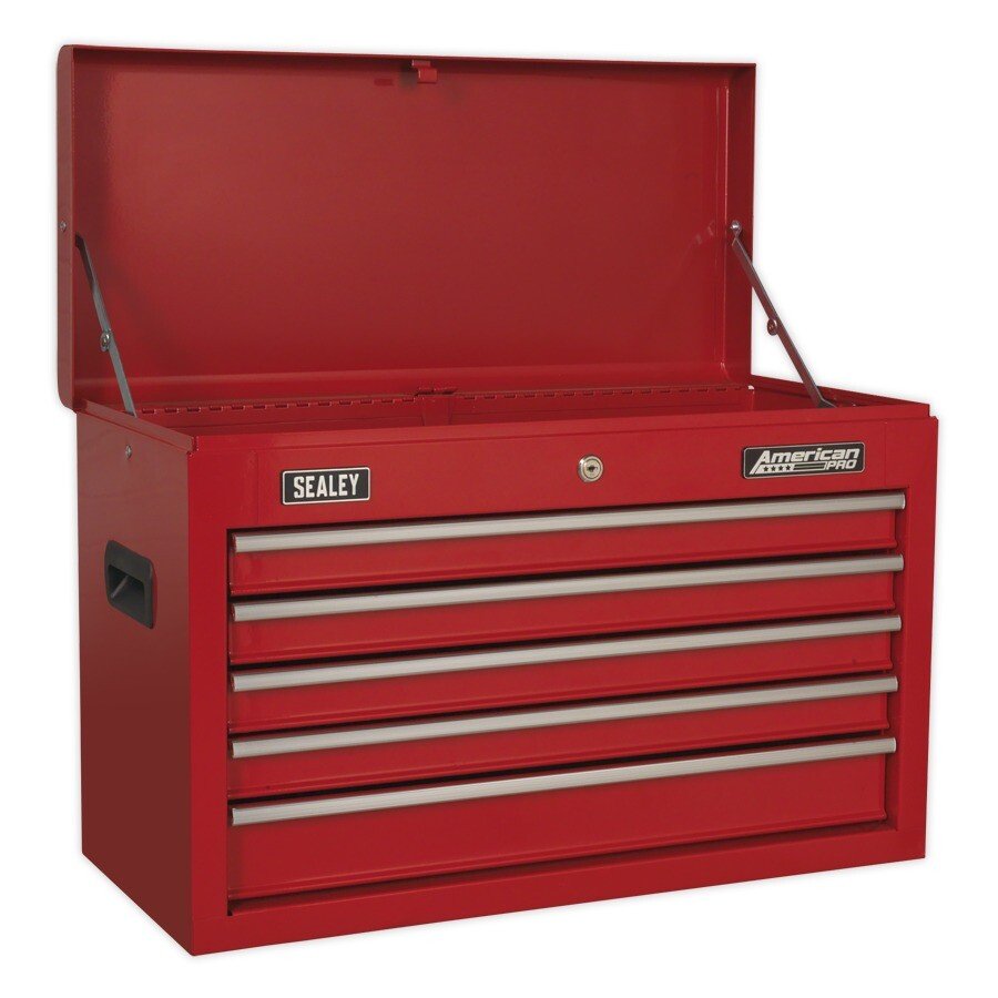 Sealey Ap225 Topchest 5 Drawer With Ball Bearing Slides Red From