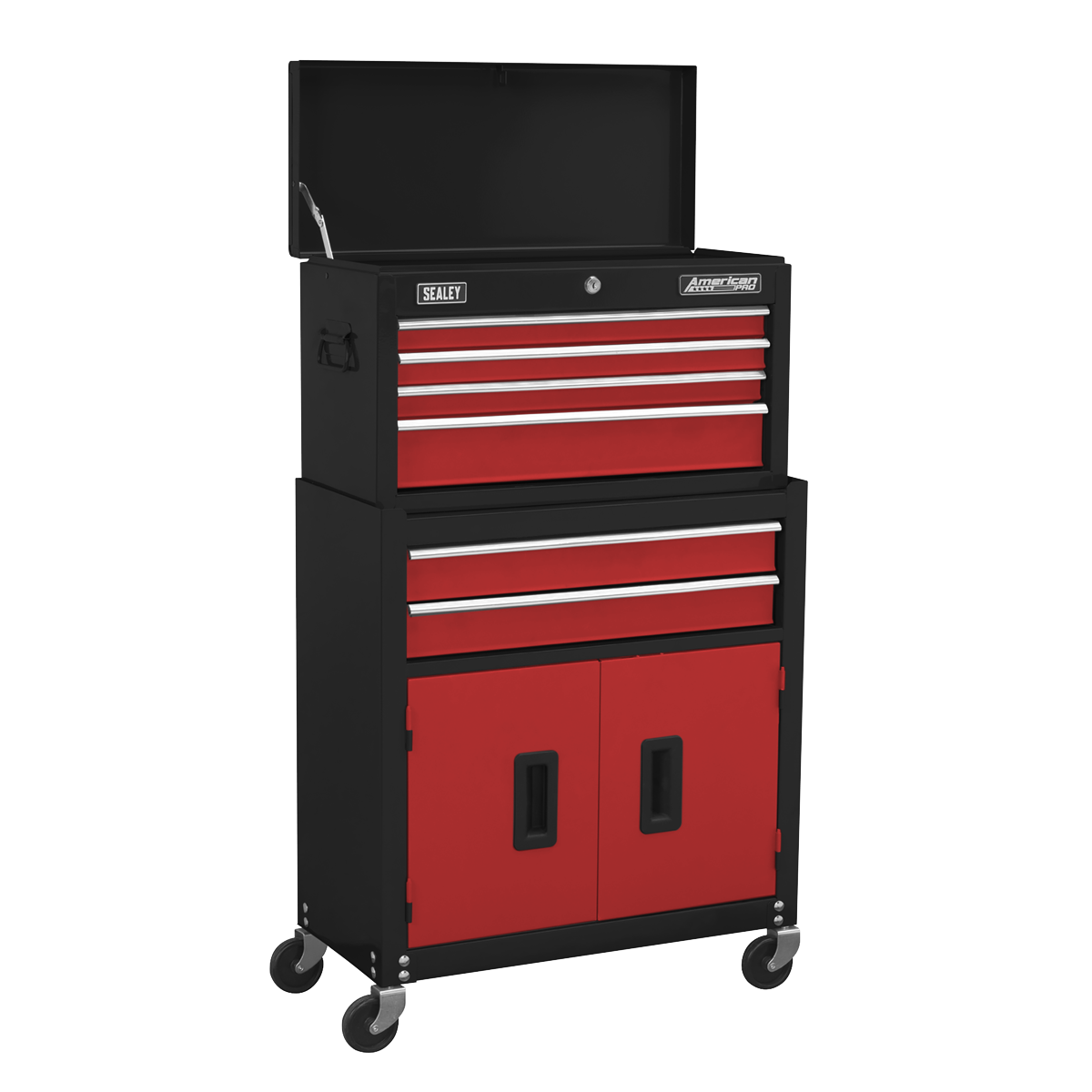Sealey AP22R Topchest & Rollcab Combination 6 Drawer with Ball-Bearing Slides - Red