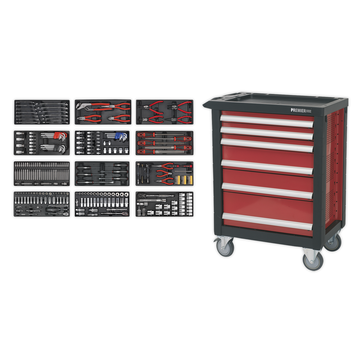 Sealey AP2406TBTC01 Rollcab 6 Drawer with Ball-Bearing Slides with 298pc Tool Kit