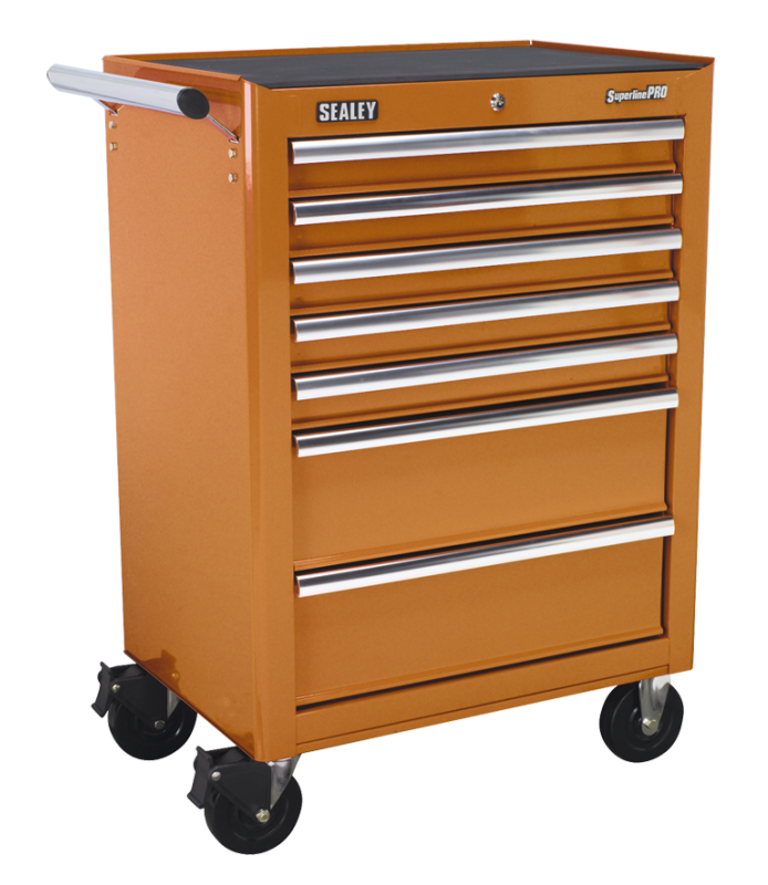 Sealey AP26479TO Rollcab 7 Drawer with Ball Bearing Runners - Orange