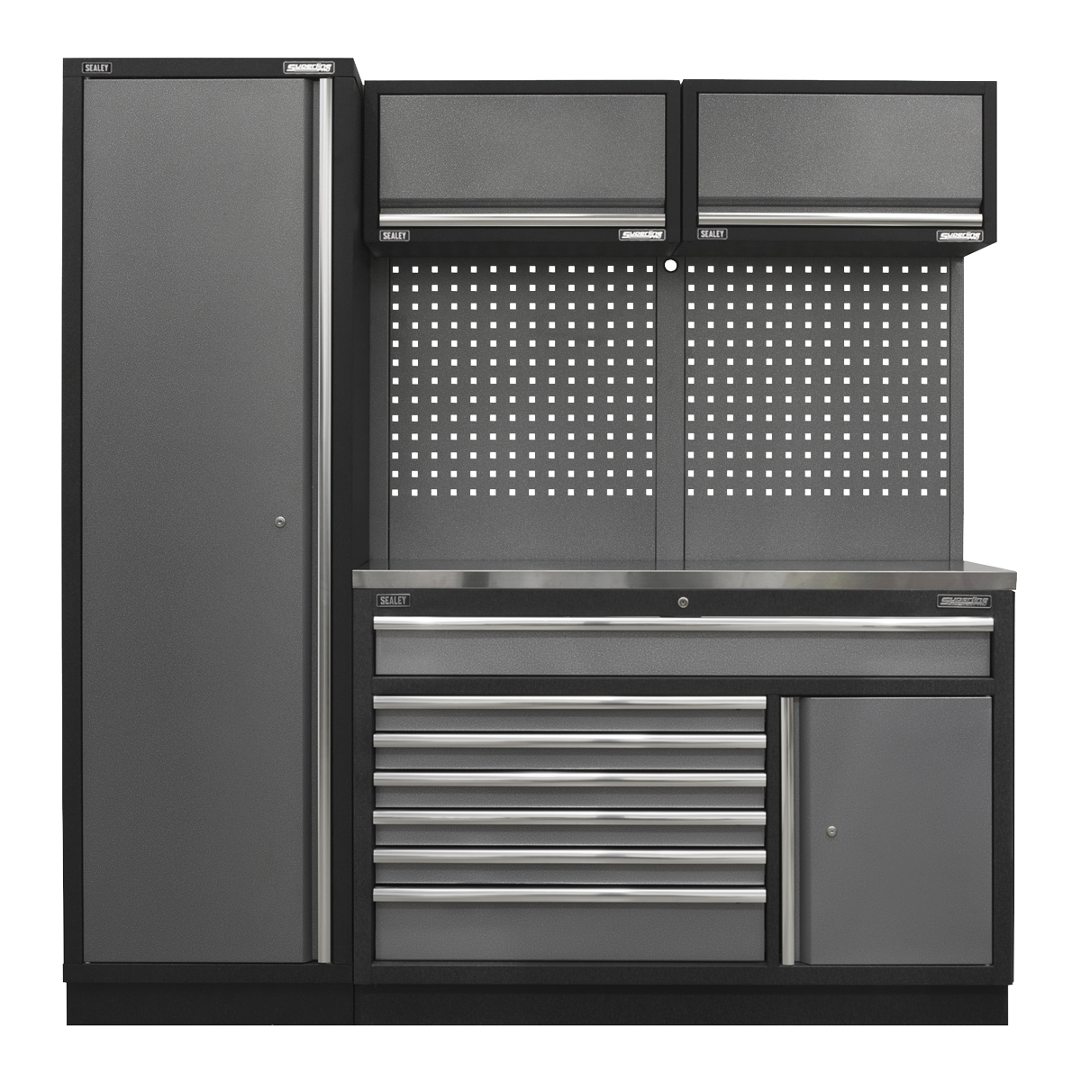 Sealey APMSSTACK09SS Superline Pro 1.96m Storage System - Stainless Steel Worktop