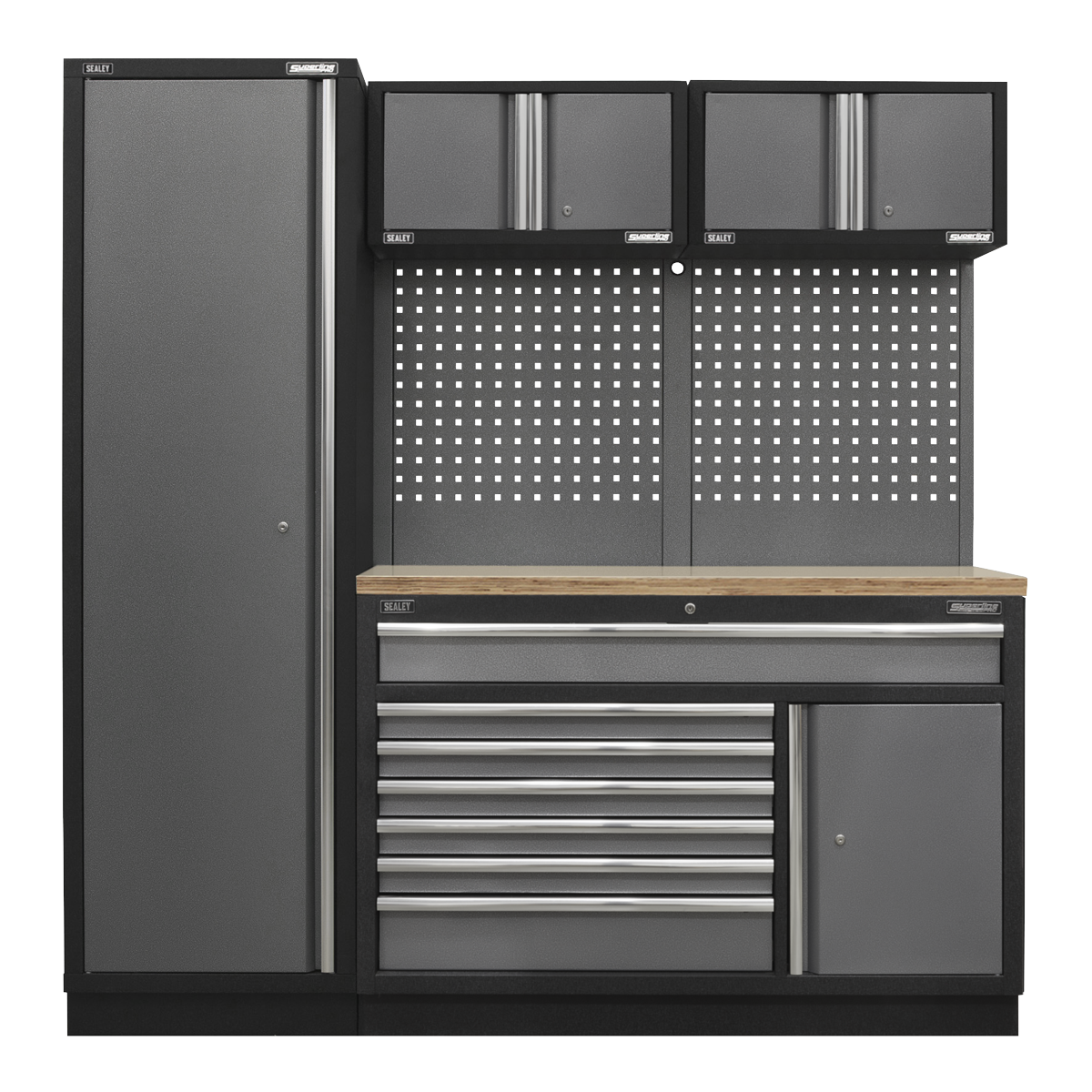 Sealey APMSSTACK10W Superline Pro 1.96m Storage System - Pressed Wood Worktop