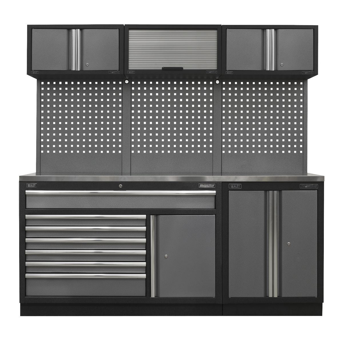 Sealey APMSSTACK11SS Superline Pro 2.04m Storage System - Stainless Steel Worktop