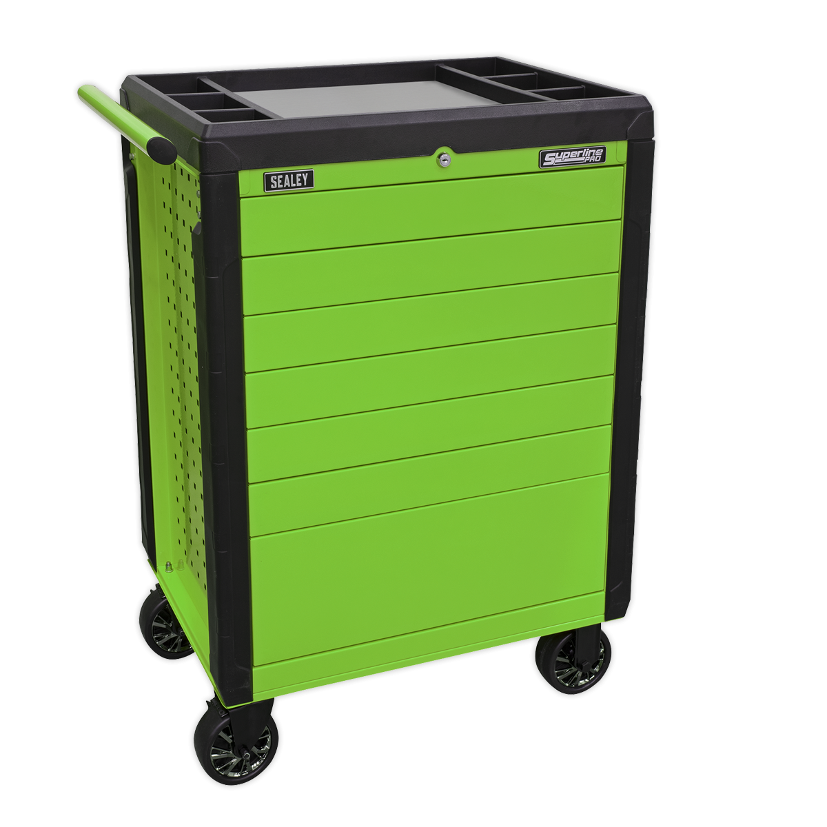 Sealey APPD7G Rollcab 7 Drawer Push-To-Open Hi-Vis Green