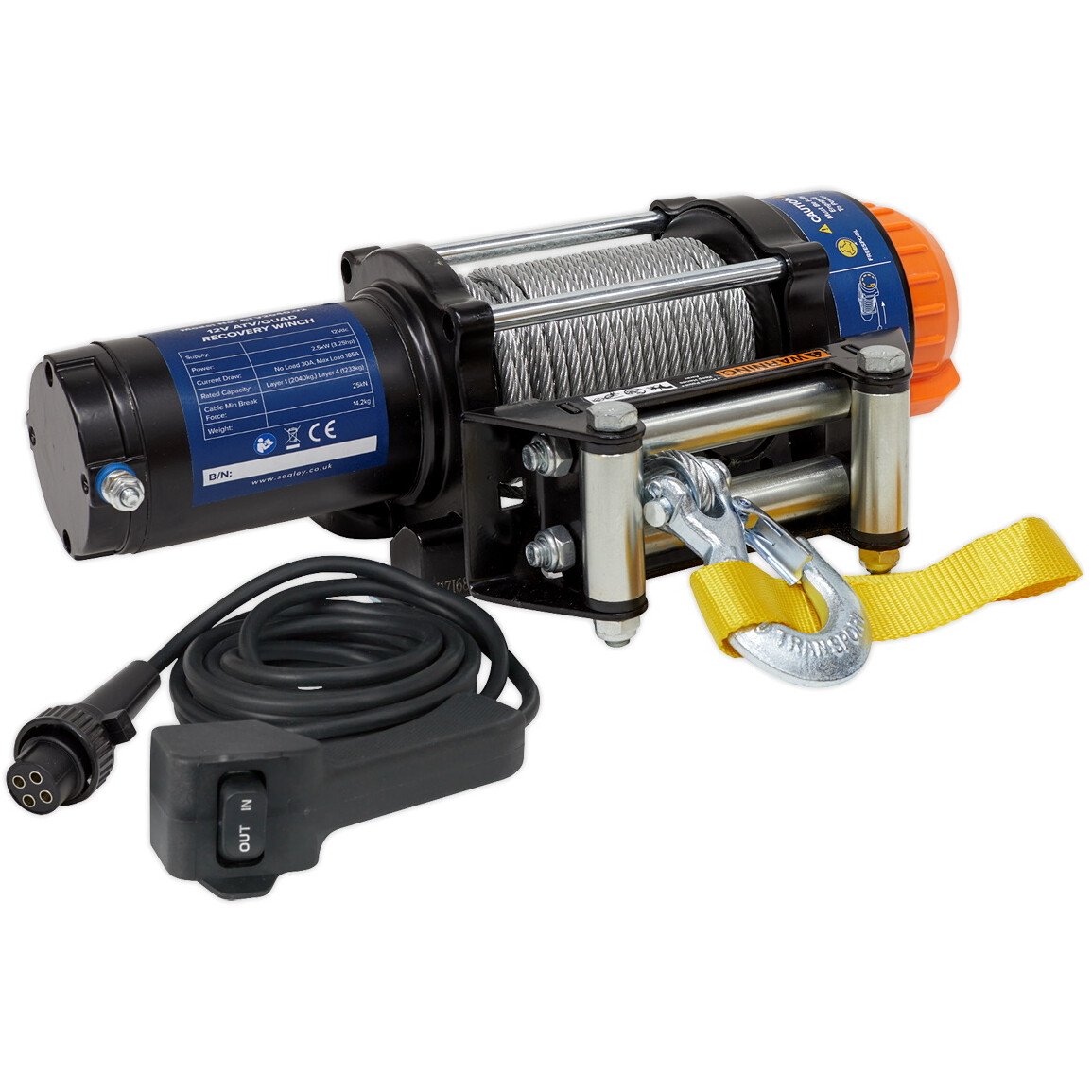 Sealey ATV2040 ATV/Quad Winch 2040kg Line Pull 12V