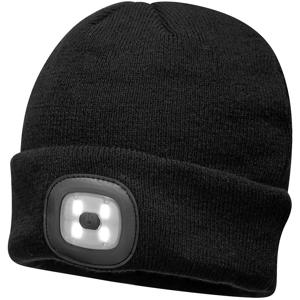 Portwest B028 Rechargeable Twin LED Beanie Hat with Torch