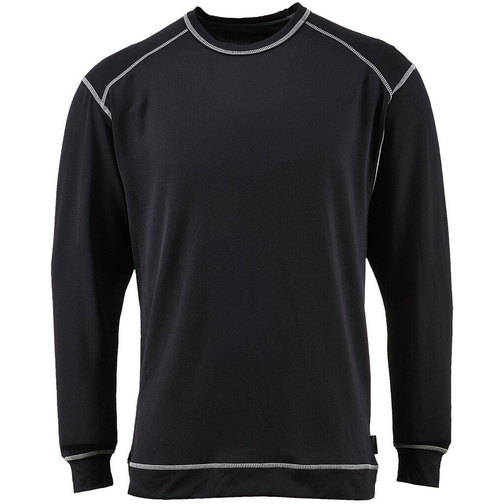Portwest B153 Base Pro Antibacterial Top Underwear - Portwest Chest L (42"-44")-Black (BK)
