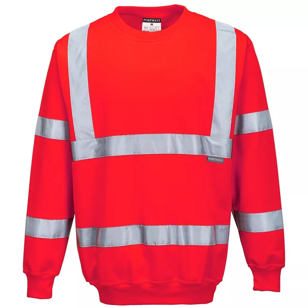 Portwest B303 Hi-Vis Sweatshirt High Visibility - Red