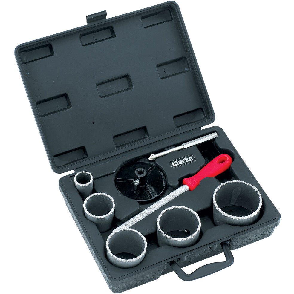 Clarke 1801601 CHT601 8 Piece Tungsten Grit Hole Saw Set