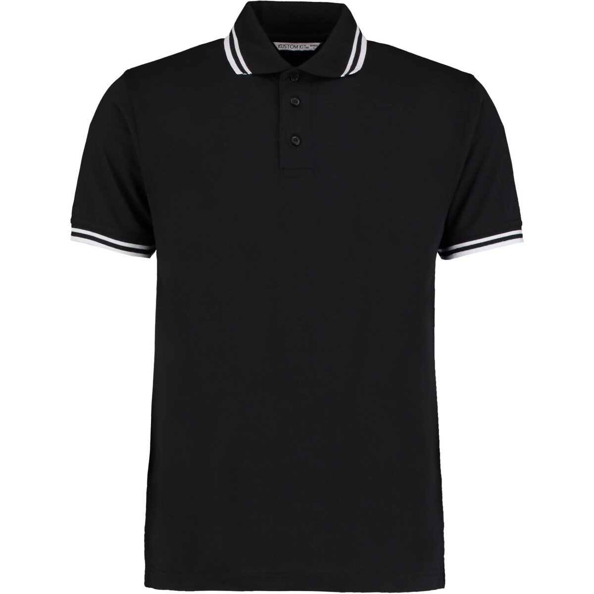 Kustom Kit KK409 Classic Fit Tipped Collar Polo Shirt - Black/White