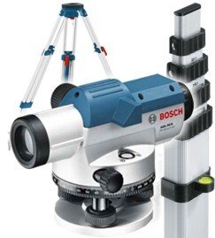 Bosch GOL20D + Tripod and Rod Optical Level 20x Magnification + Tripod and Measuring Rod