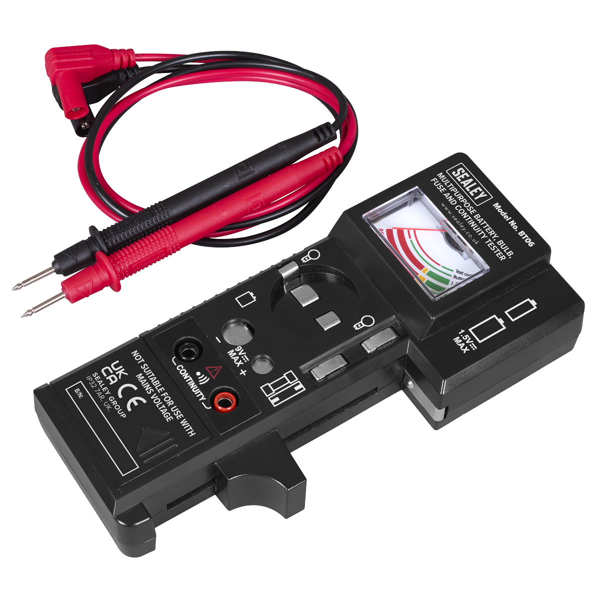 Sealey BT06 Multipurpose Battery, Bulb, Fuse & Continuity Tester