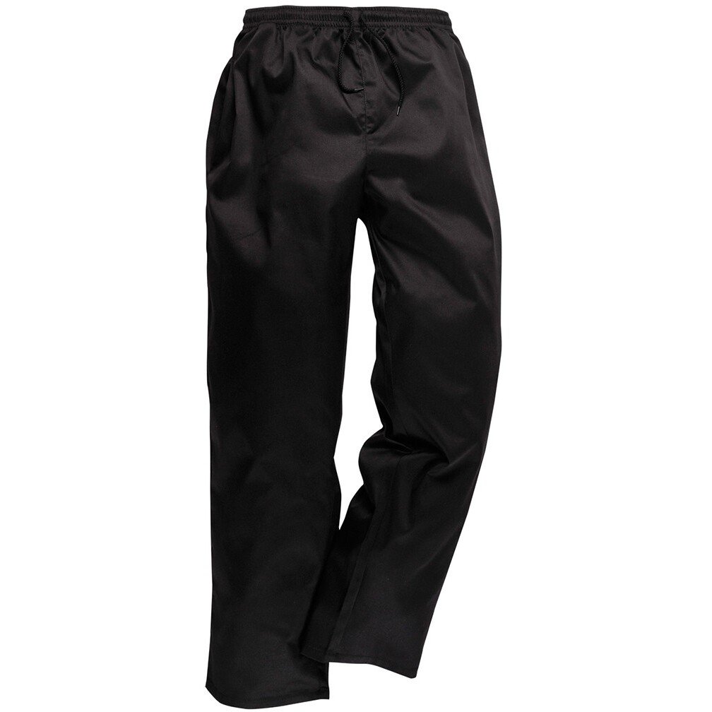 Portwest C070 Chefswear Drawstring Trousers - Black - Regular and Tall ...