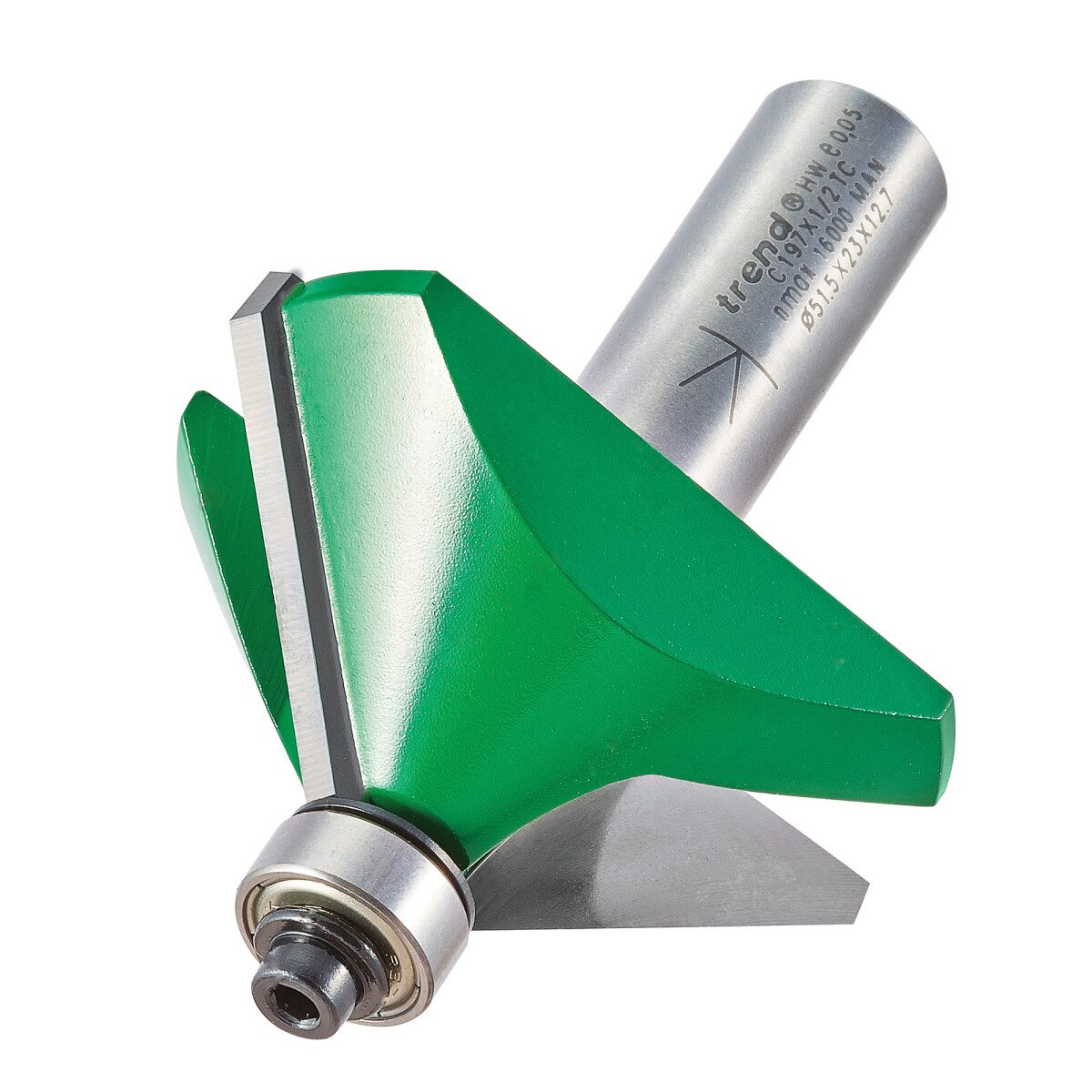 Trend C197X1/2TC Bearing guided chamfer angle=45 degrees