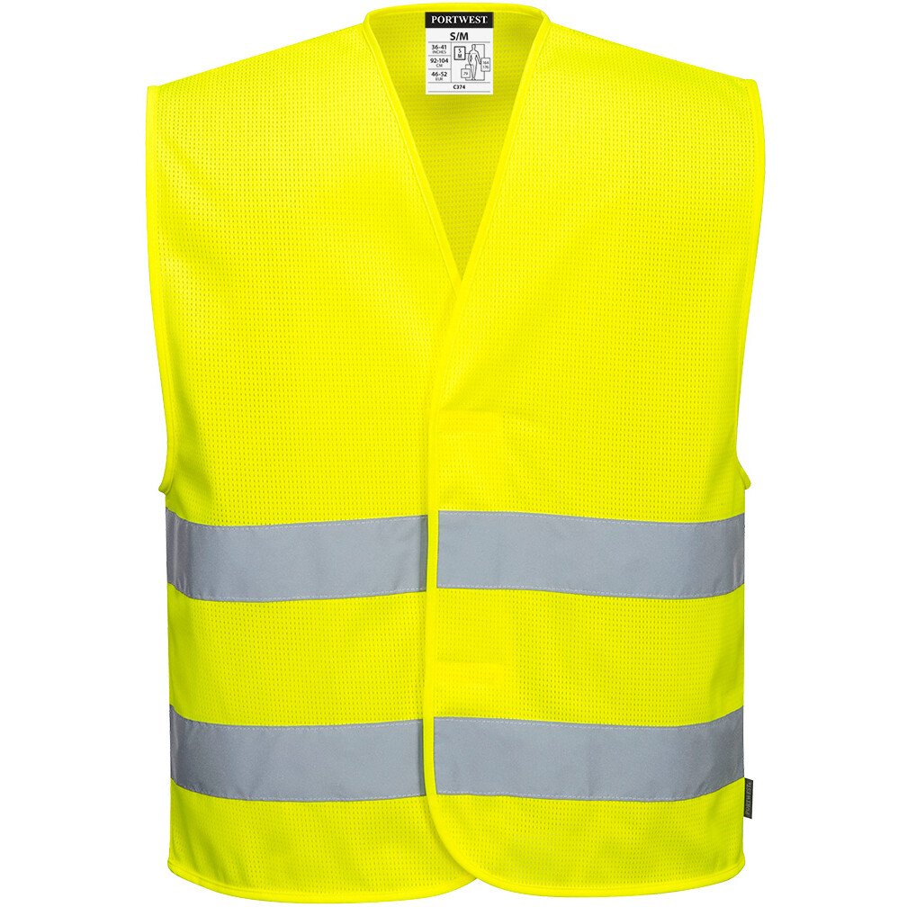 Portwest C374 MeshAir Hi-Vis Two Band Vest - High Visibility 