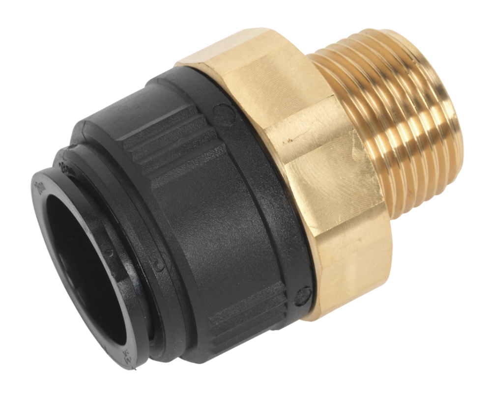 Sealey CAS28BSA 28mm x 1"BSPT Brass Straight Adaptor