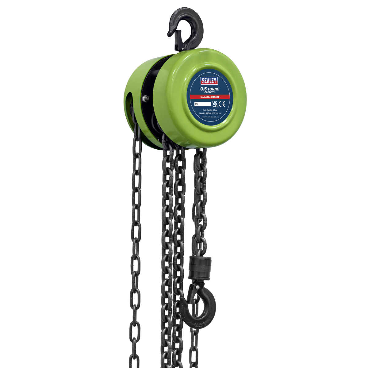 Sealey CB500E 2.5m Chain Block 0.5 Tonne