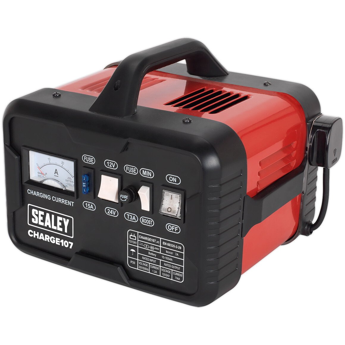 Sealey CHARGE107 Battery Charger 11Amp 12/24V 230V