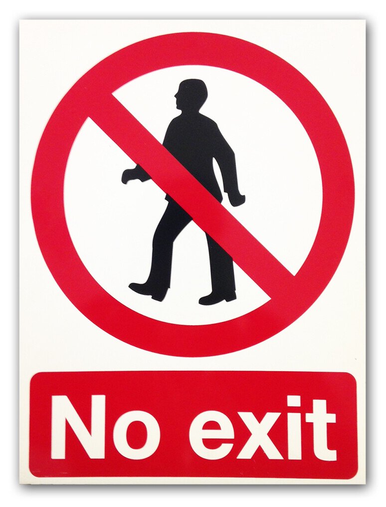 CLMI168  'No Exit' 400x300mm Rigid Plastic Safety Sign