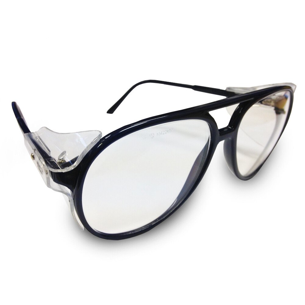 JSP ILES SE20 'Palermo' Safety Spectacles Navy Blue Frame Clear Lens Glasses