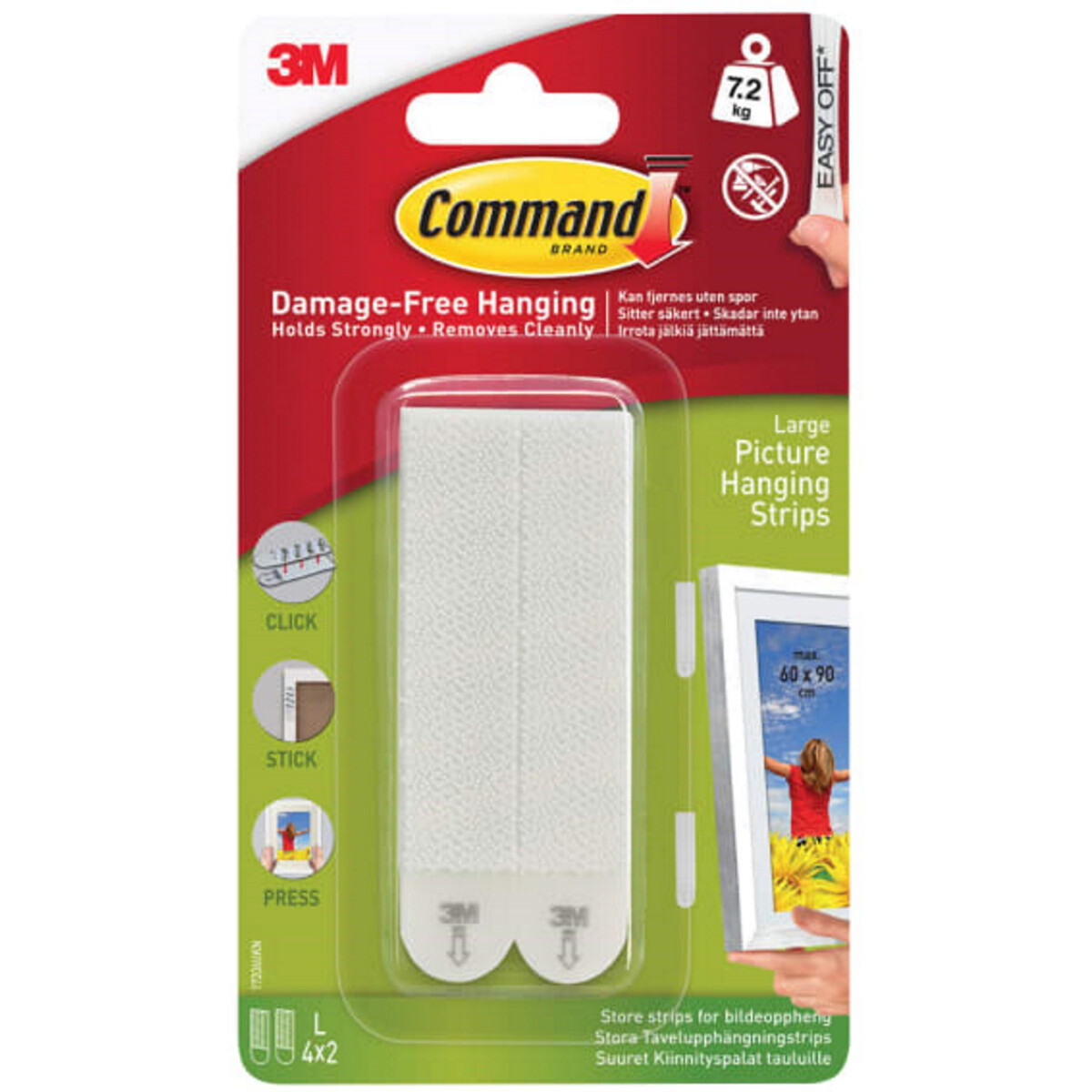 Command 17206 Picture Hanging Strips Large (Pack of 4) COM17206