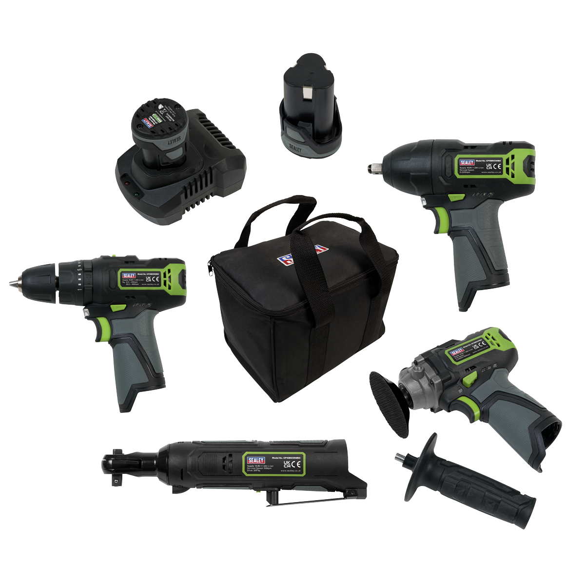 Sealey CP108VCOMBO1 SV108 Series 4 x 10.8V Cordless Combo Kit - 2 Batteries