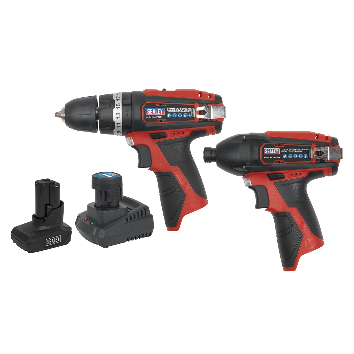Sealey CP1200COMBO6 SV12 Series 2 x 12V Cordless Power Tool Combo Kit