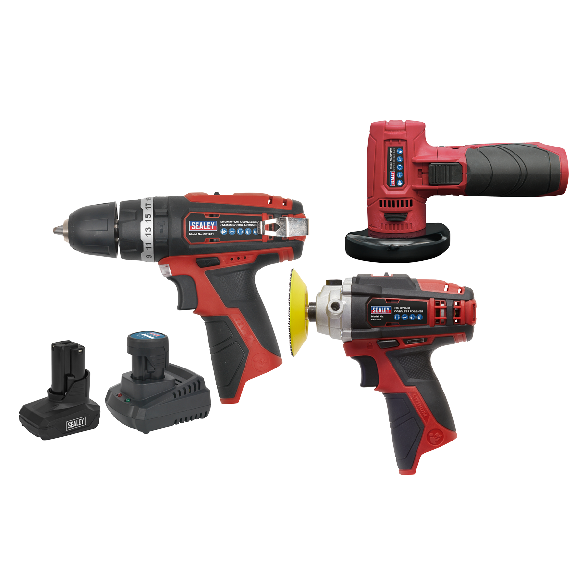 Sealey CP1200COMBO7 SV12 Series 3 x 12V Cordless Power Tool Combo Kit