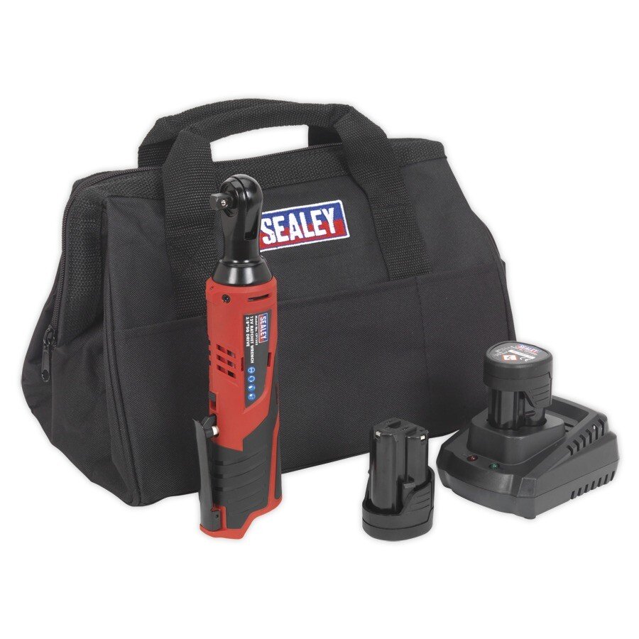 Sealey CP1202KIT 12V Ratchet Wrench Kit 3/8"Sq Drive - 2 Batteries