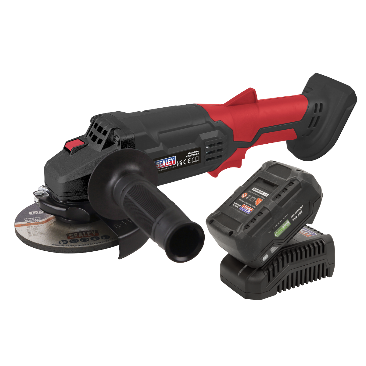 Sealey CP20VAGBKIT1 Cordless Angle Grinder Kit ø115mm 20V 4Ah