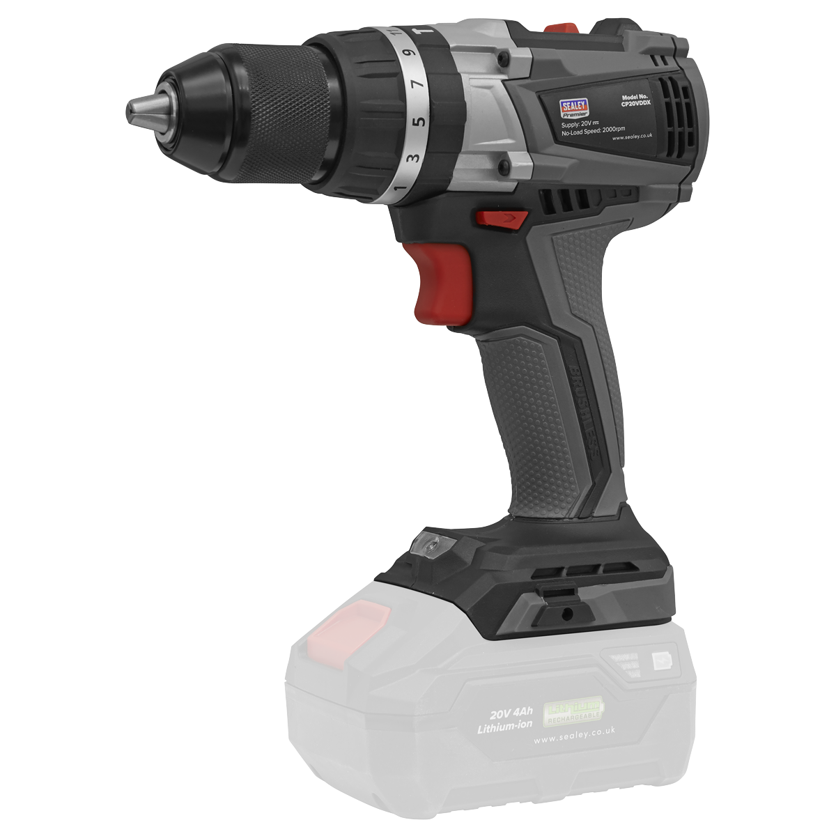 Sealey CP20VDDX Brushless Hammer Drill/Driver ø13mm 20V - Body Only
