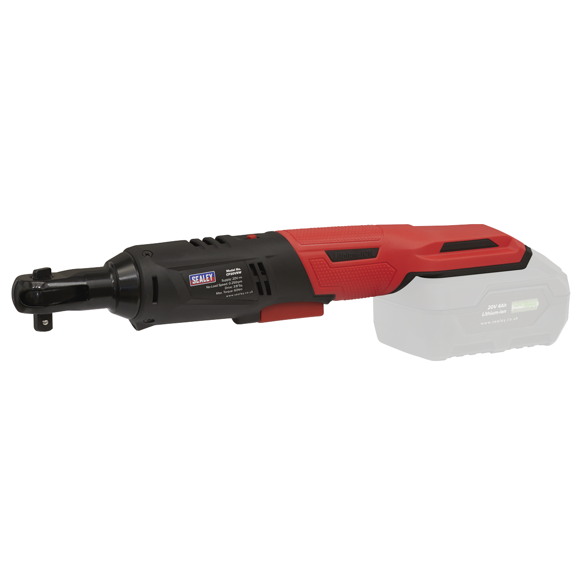 Sealey CP20VRW Ratchet Wrench 20V SV20 Series 3/8"Sq Drive 60Nm - Body Only
