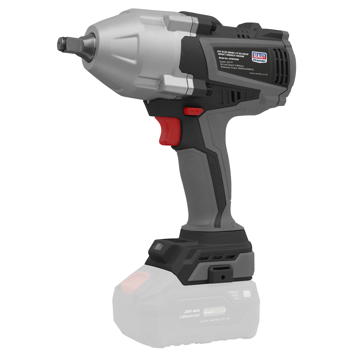 Sealey CP20VXIW Impact Wrench 20V SV20 Series 1/2"Sq Drive - Body Only