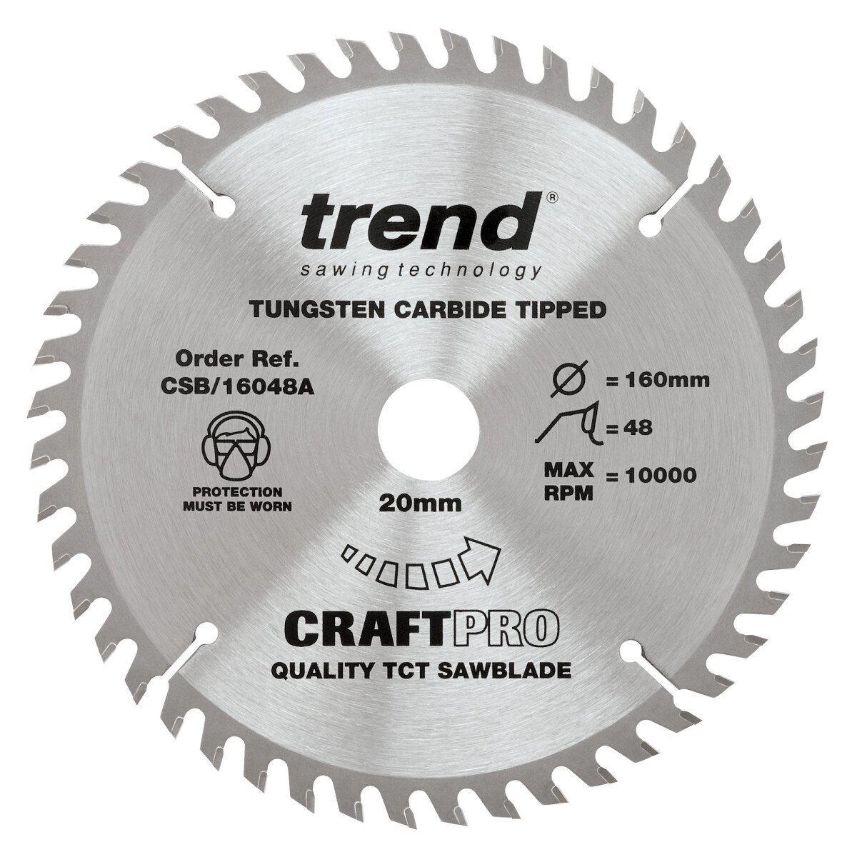 Trend CSB/16048A Craft saw blade 160mm x 48T x2.2x20mm