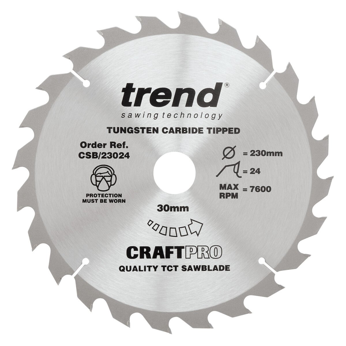 Trend CSB/23024 Craft saw blade 230mm x 24 teeth x 30mm