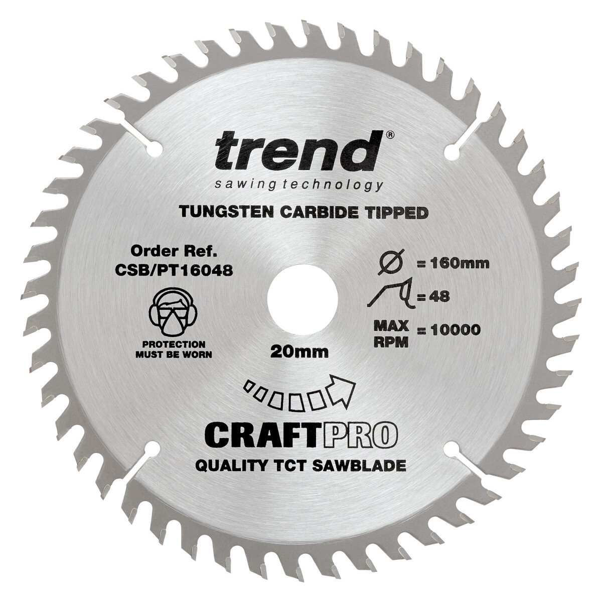 Trend CSB/PT16048 Craft saw blade panel trim 160mm x 48 teeth x 20mm