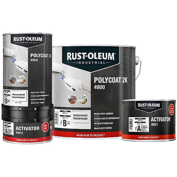 Rustoleum 491001KIT1 4905 Multi-surface 2K Polyurthane Heavy-Duty Varnish: BASE + ACTIVATOR GLOSS 1L KIT 1L