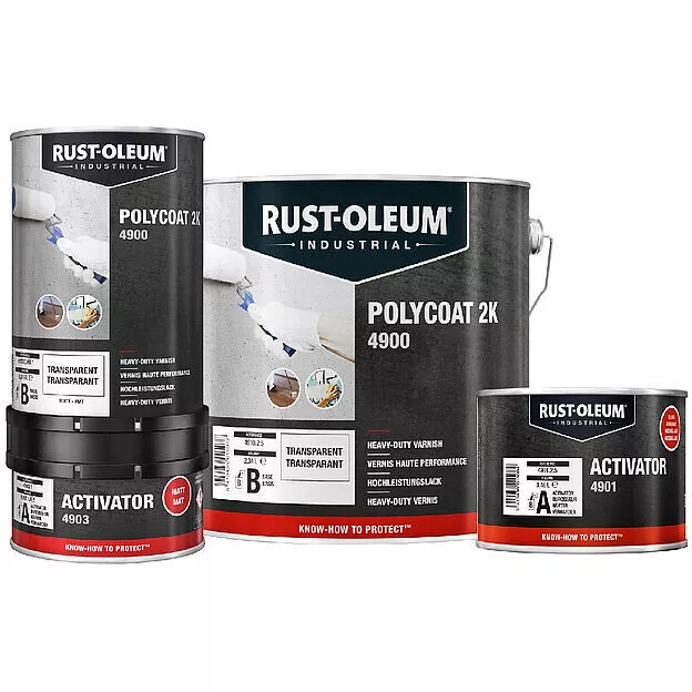 Rustoleum 491001KIT1 4905 Multi-surface 2K Polyurthane Heavy-Duty Varnish: BASE + ACTIVATOR GLOSS 1L KIT 1L